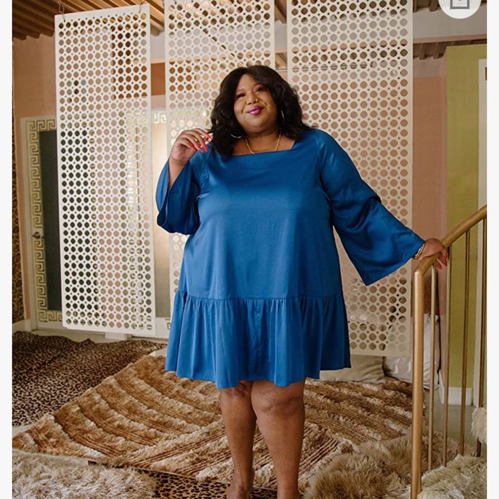 The Drop by Amazon @itsmekellieb Blue Satin Dress